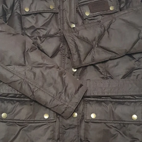 Barbour Nation Down Umber Brown Hooded Jacket - Picture 4 of 12